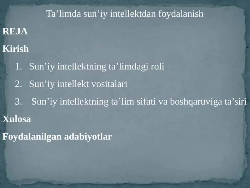 Sun’iyintellektning ta’limi