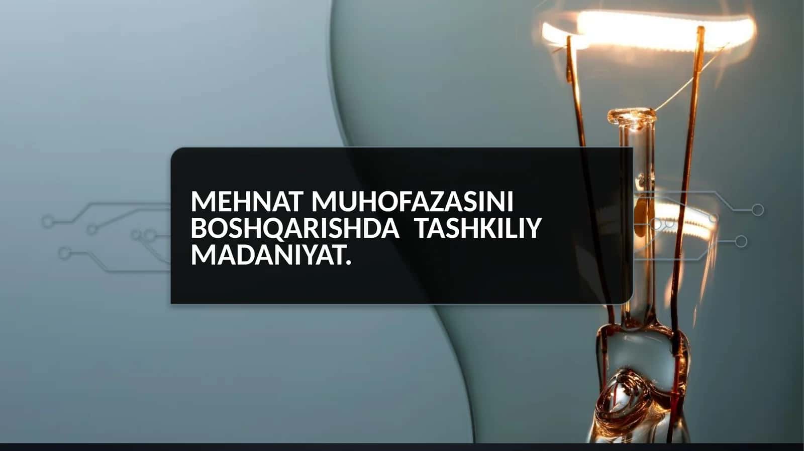Mehnat muhofazasini boshqarishda tashkiliy ishlar 1