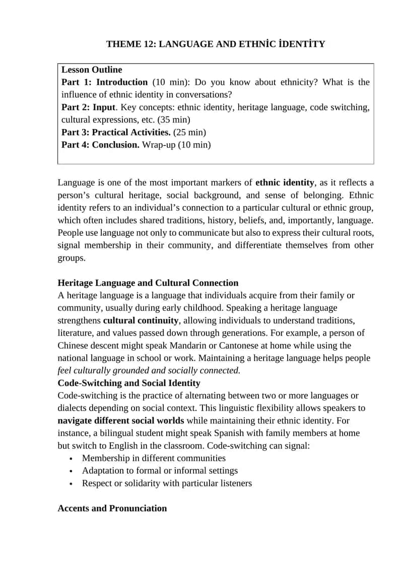 Language and Ethnic Identity