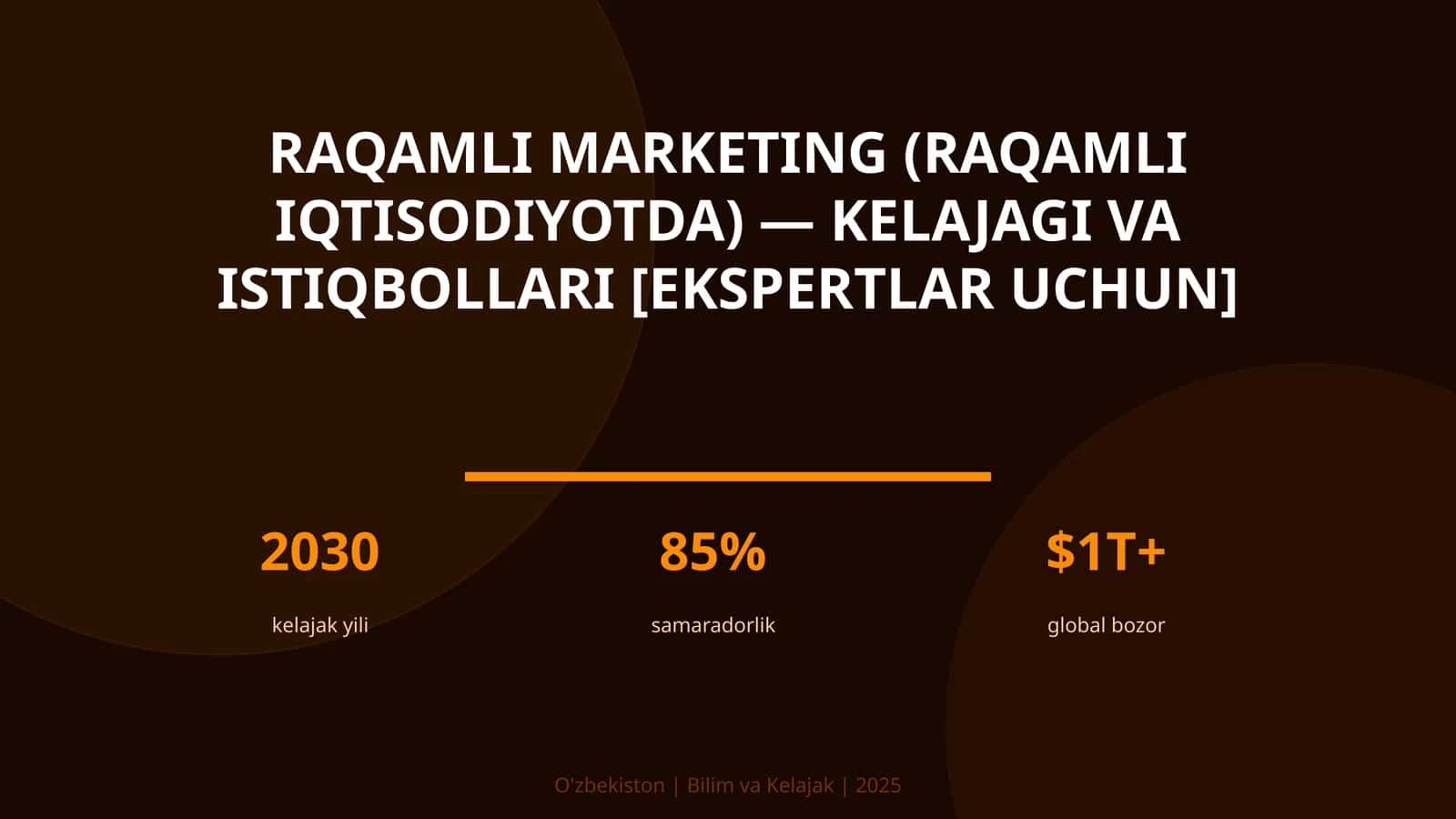 RAQAMLI MARKETING (RAQAMLI IQTISODIYOTDA) — KELAJAGI VA ISTIQBOLLARI [EKSPERTLAR UCHUN]