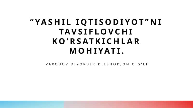 Yashil iqtisodiyot
