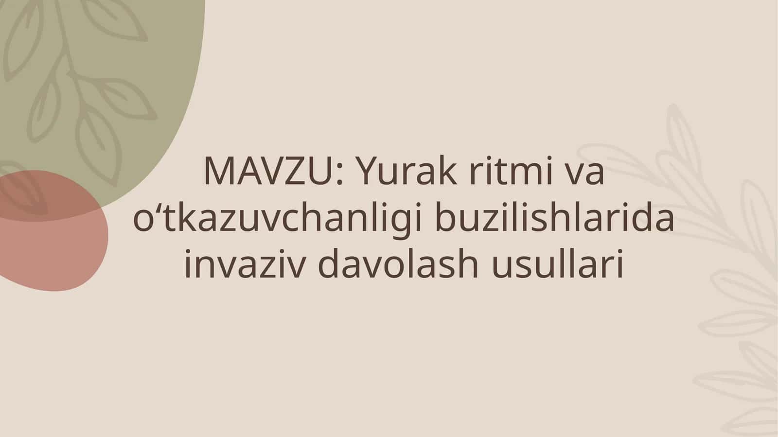 Yurakritmiva o‘tkazuvchanligi buzilishlari