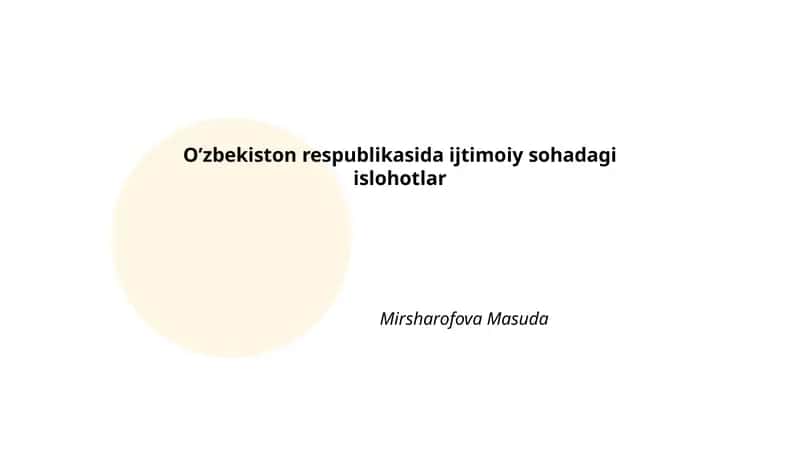 Ta'lim tizimida islohotlar va sifatni oshirish
