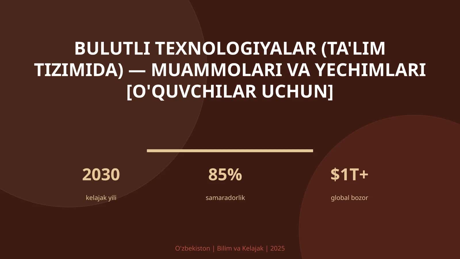 Bulutli texnologiyalar (ta'lim tizimida) — muammolari va yechimlari [o'quvchilar uchun]