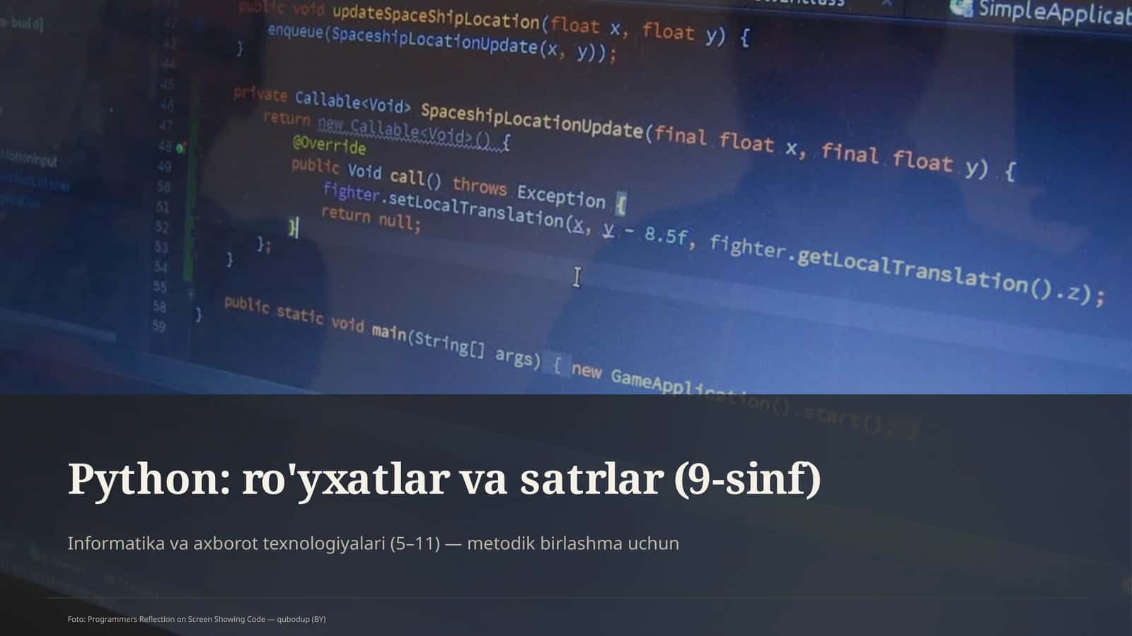 Python: ro'yxatlar va satrlar (9-sinf)