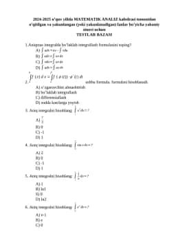 oliy matematikadan 500 talik test