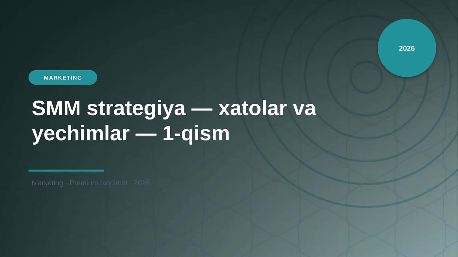 SMM strategiya — xatolar va yechimlar — 1-qism