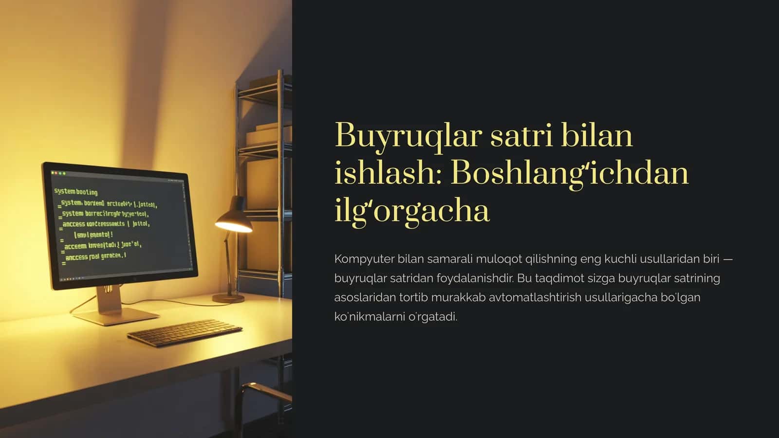 Buyruqlar satri bilan ishlash: Boshlangʻichdan ilgʻorgacha