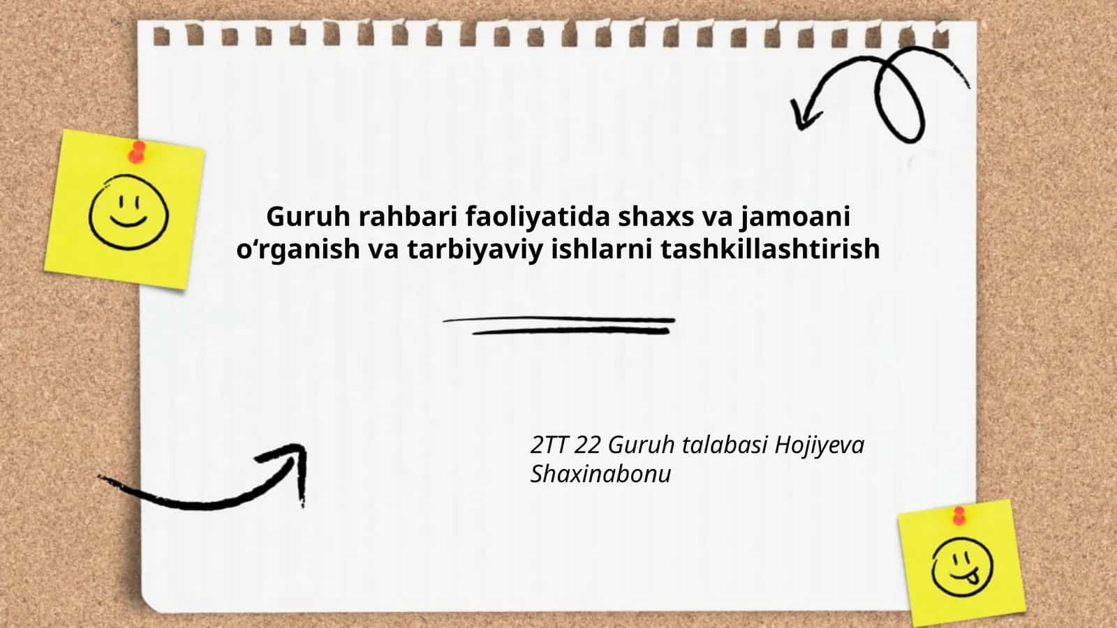 Guruh rahbari faoliyatida shaxs va jamoani o‘rganish va tarbiyaviy ishlarni tashkillashtirish