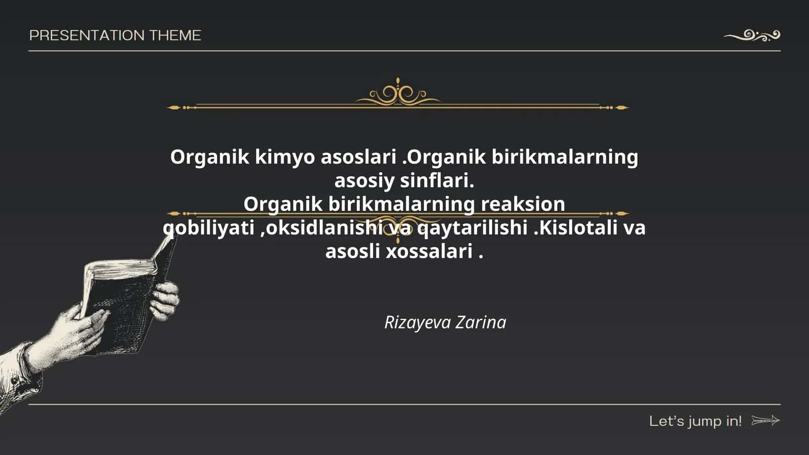 Organik kimyo asoslari.Organik birikmalarning asosiy sinflari