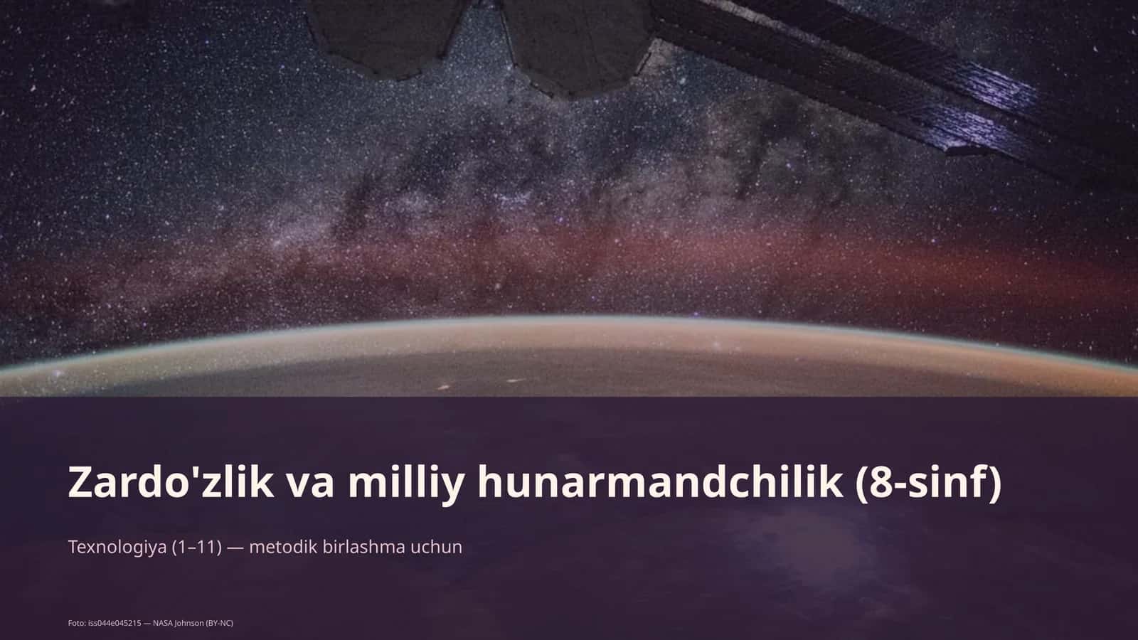 Zardo'zlik va milliy hunarmandchilik (8-sinf)