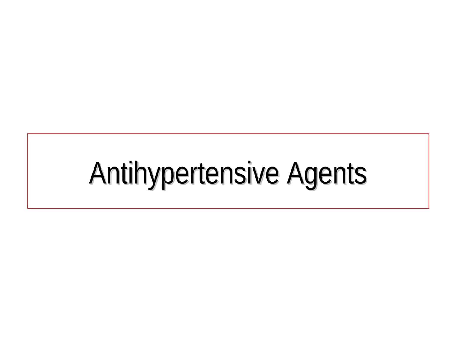 Antihypertensive Agents