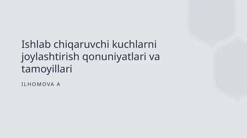 Ishlab chiqaruvchi kuchlarni