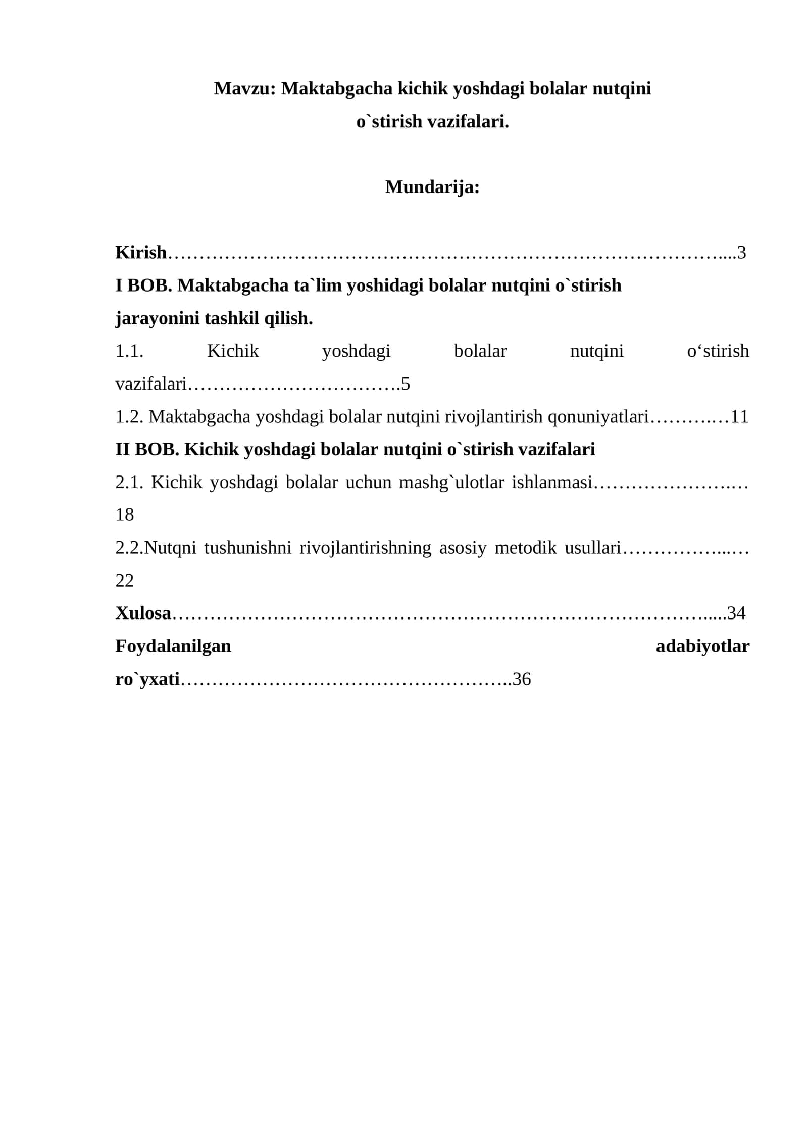Maktabgacha kichik yoshdagi bolalar nutqini o`stirish vazifalari