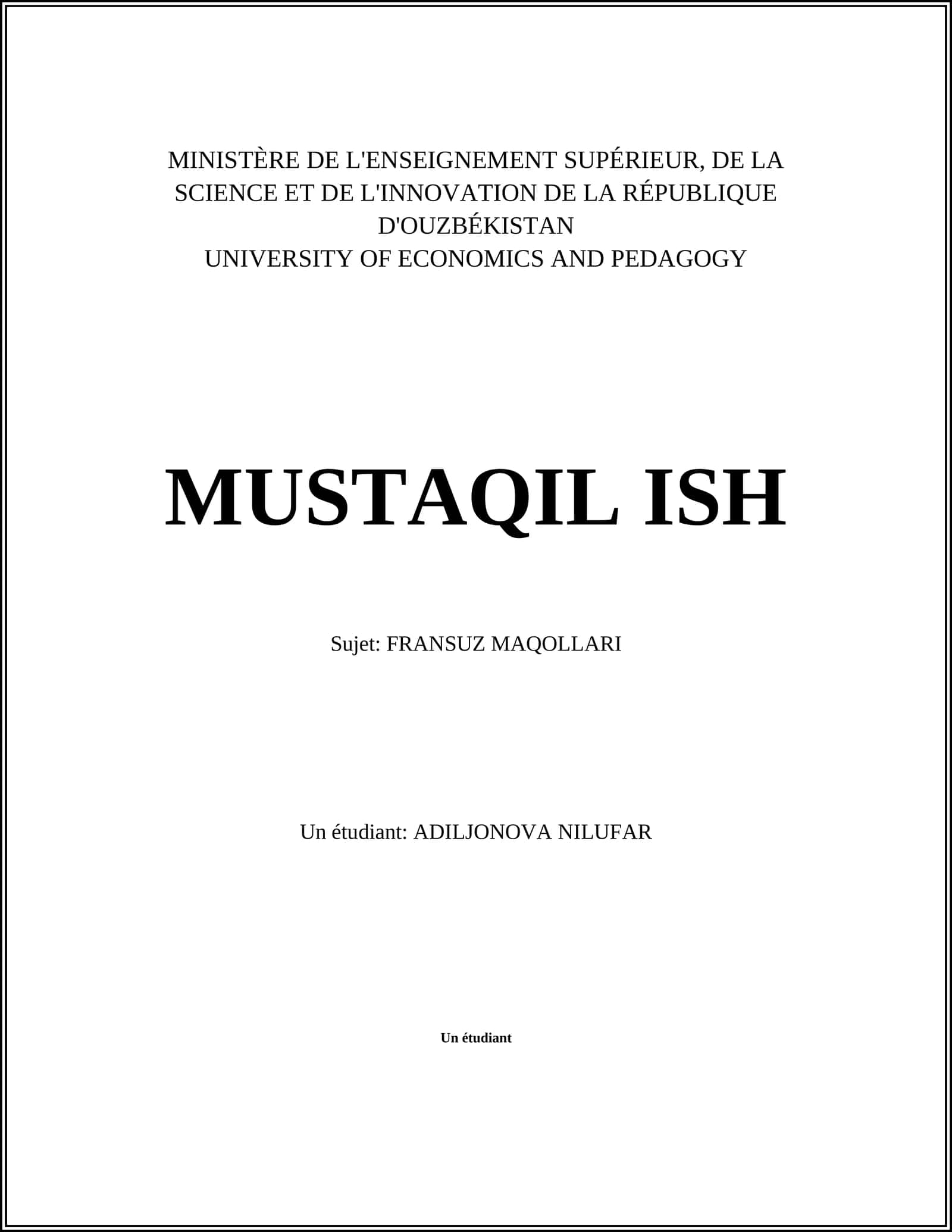 FRANSUZ MAQOLLARI