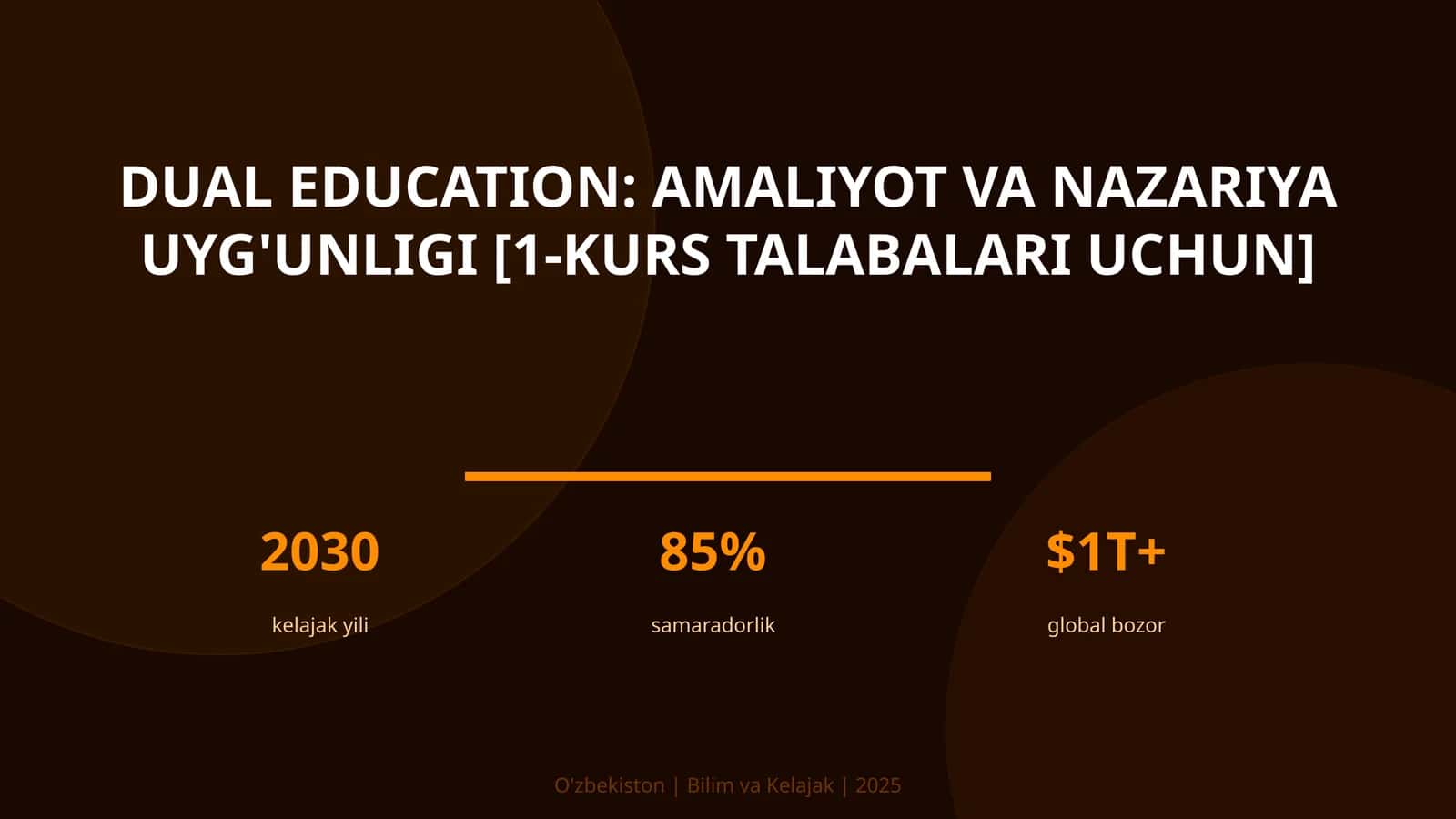Dual education: amaliyot va nazariya uyg'unligi [1-kurs talabalari uchun]