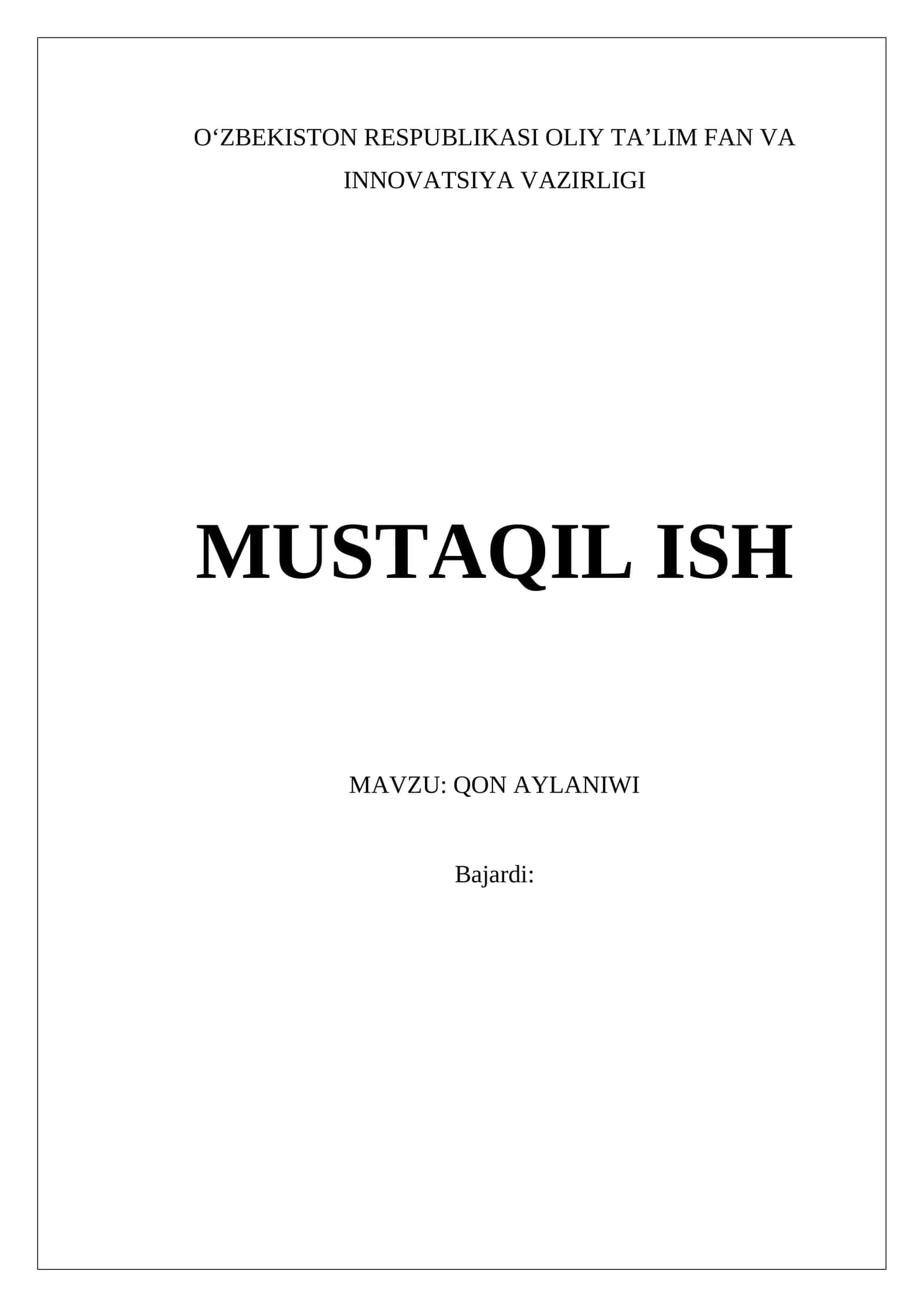 Qon aylaniwi