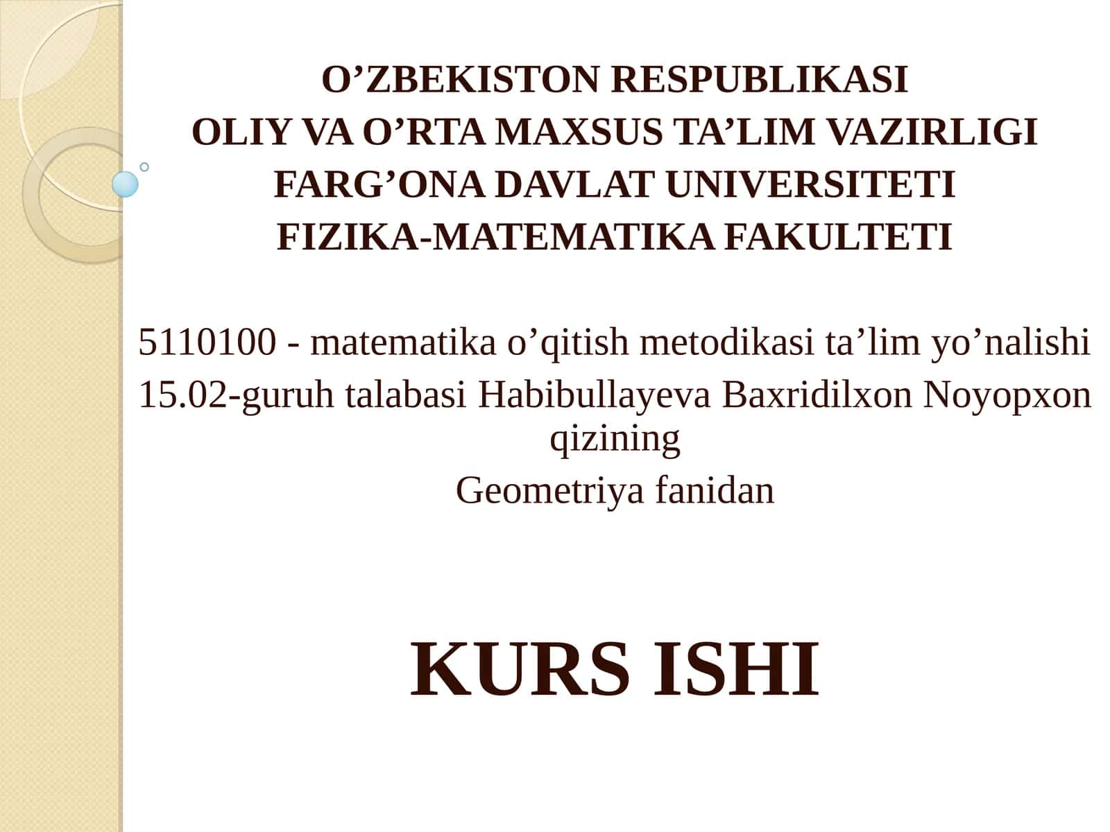 Tekislikda to’g’ri chiziqning turli tenglamalari