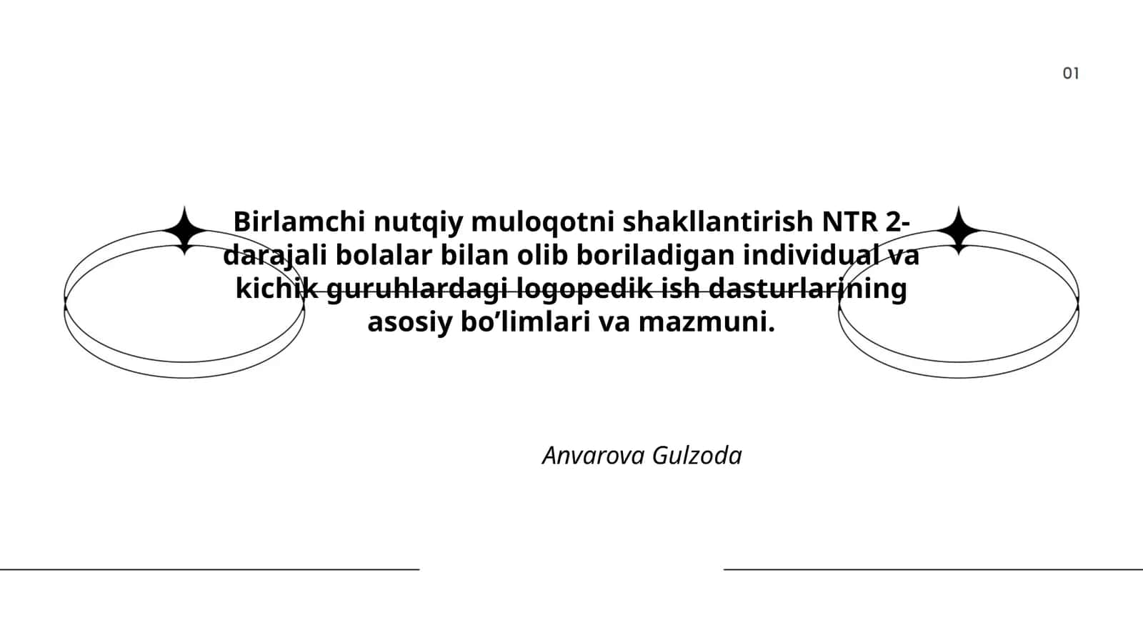 Birlamchi nutqiy muloqotni shakllantirish NTR 2-darajali bolalar bilan olib boriladigan individual va kichik guruhlardagi logopedik ish dasturlari