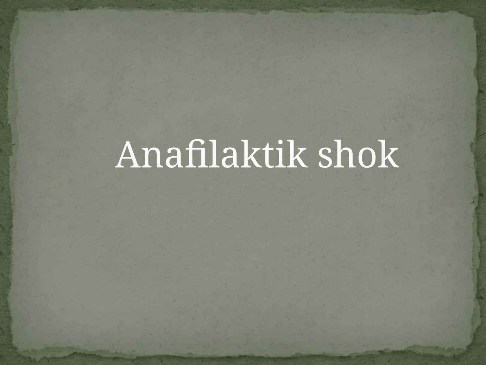 Anafilaktik shok