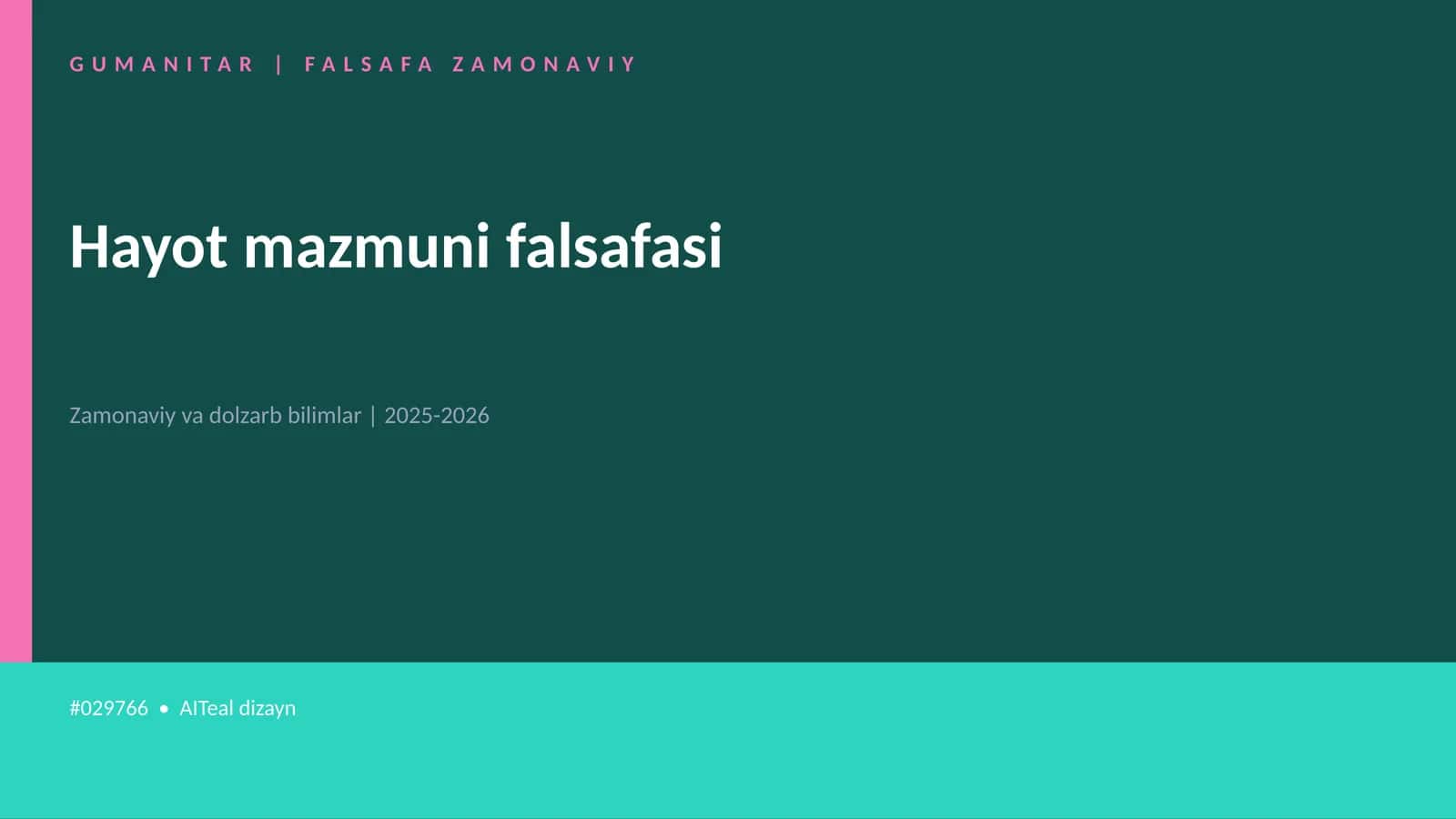 Hayot mazmuni falsafasi
