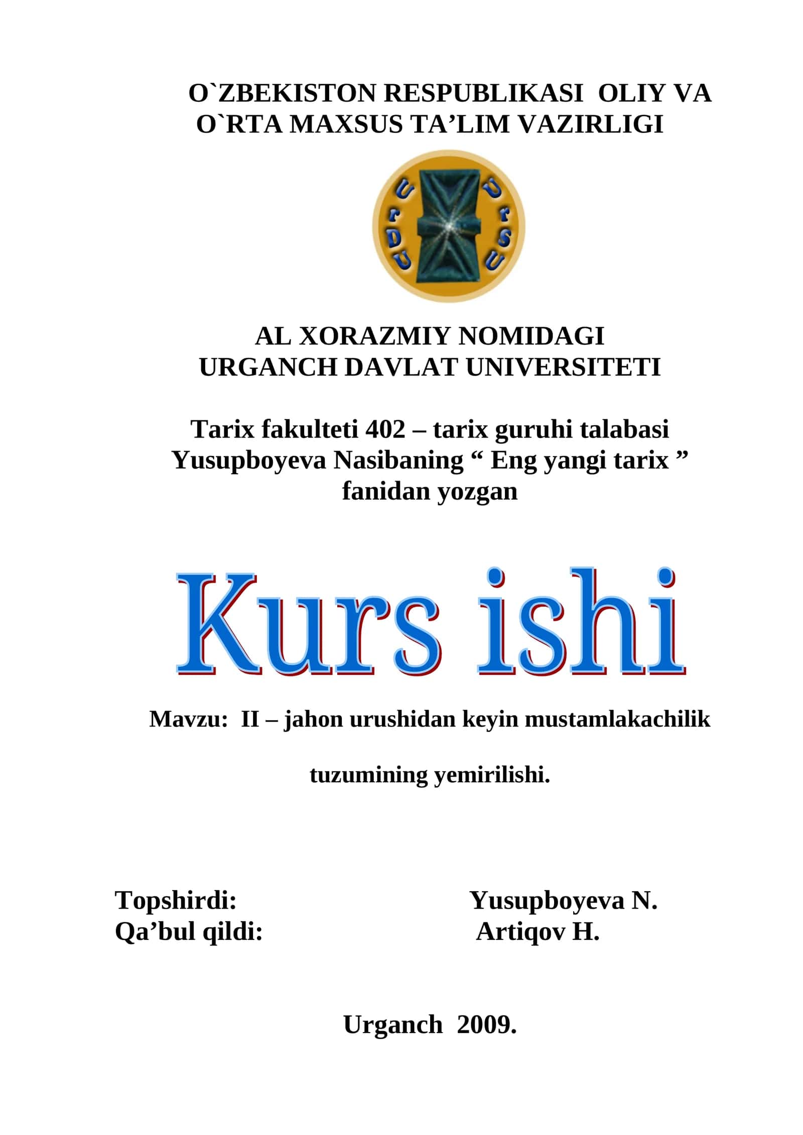 II – jahon urushidan keyin mustamlakachilik tuzumining yemirilishi