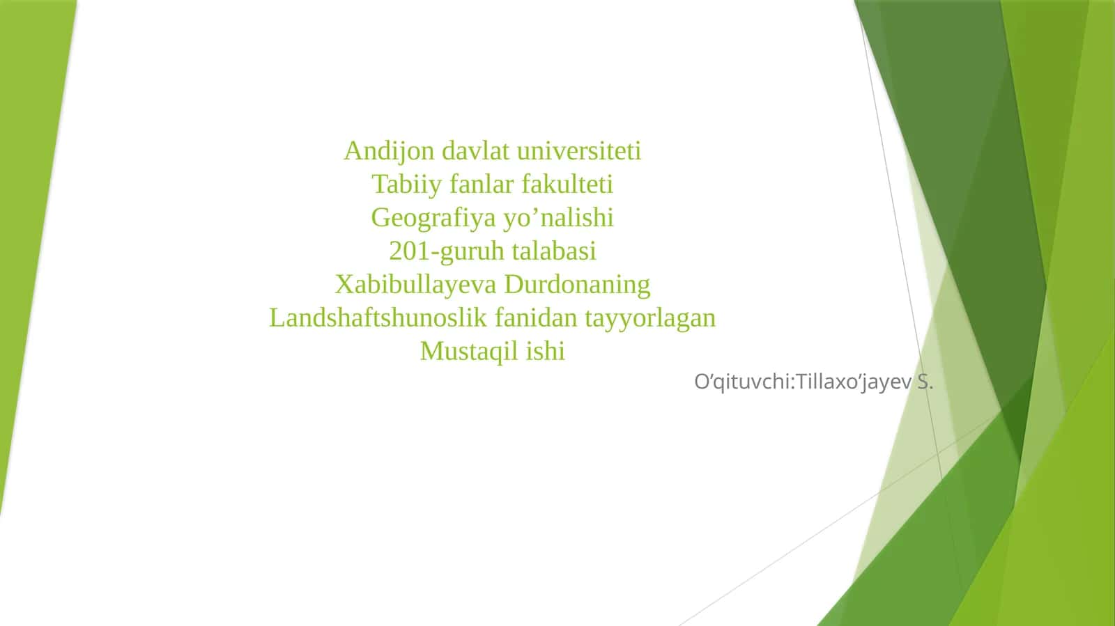 Landshaftlardagi moddaning biokimyoviy aylanishi