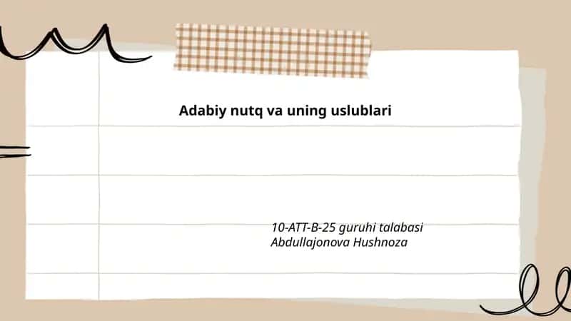 Adabiy nutq va uning uslublari