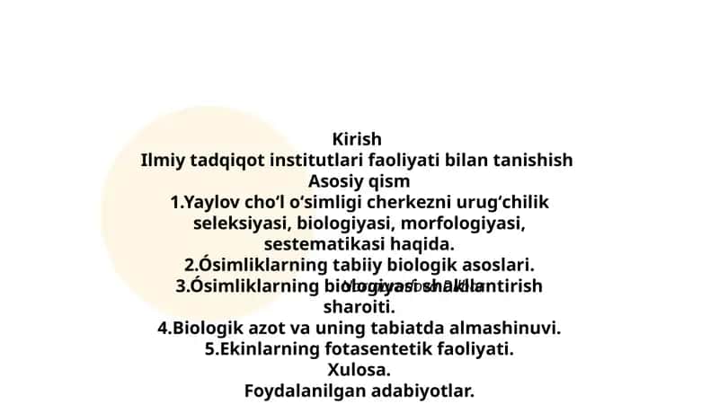 Ilmiy tadqiqot institutlari faoliyati bilan tanishish