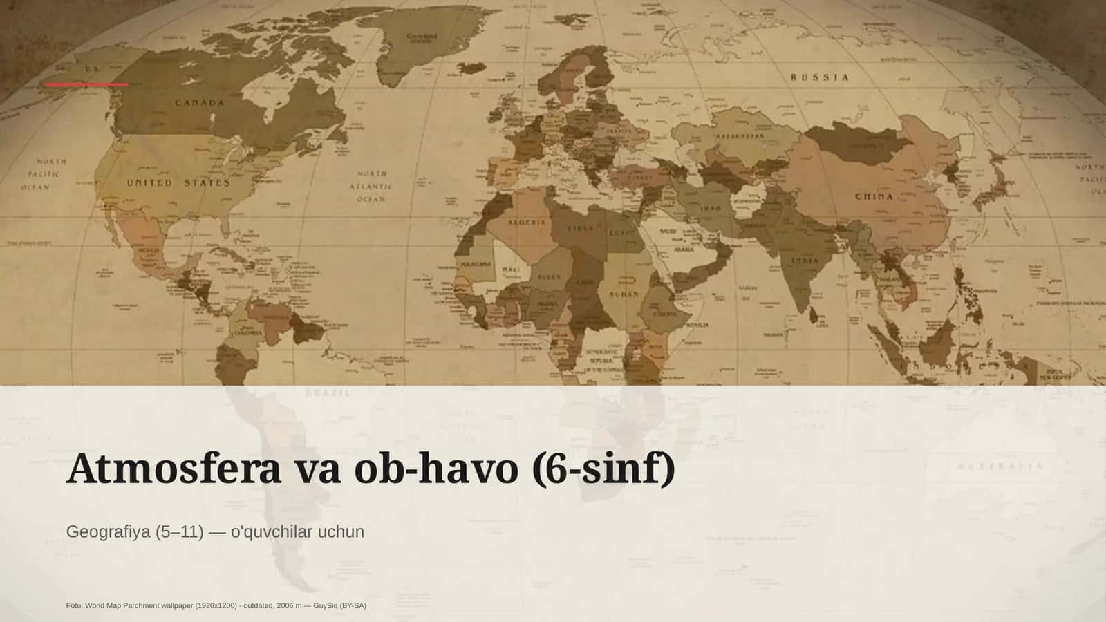 Atmosfera va ob-havo (6-sinf)