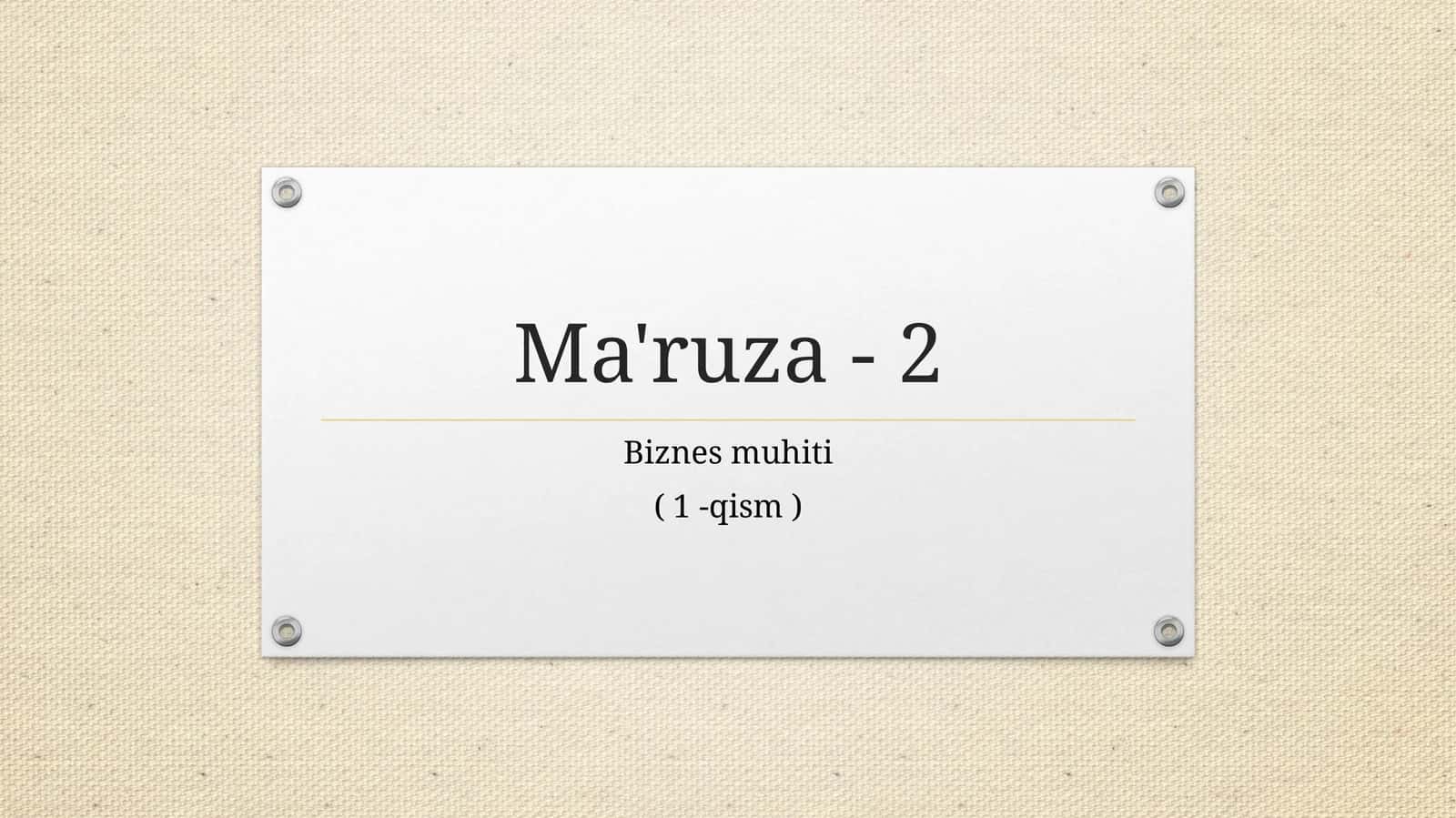 Biznes muhiti