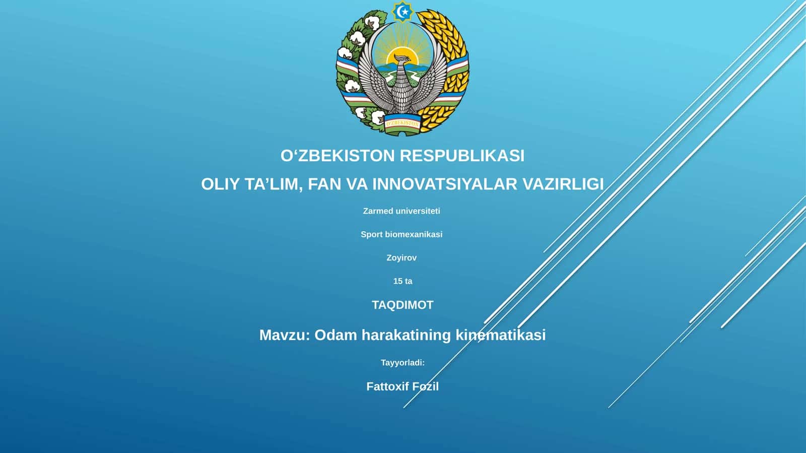 Odam harakatining kinematikasi
