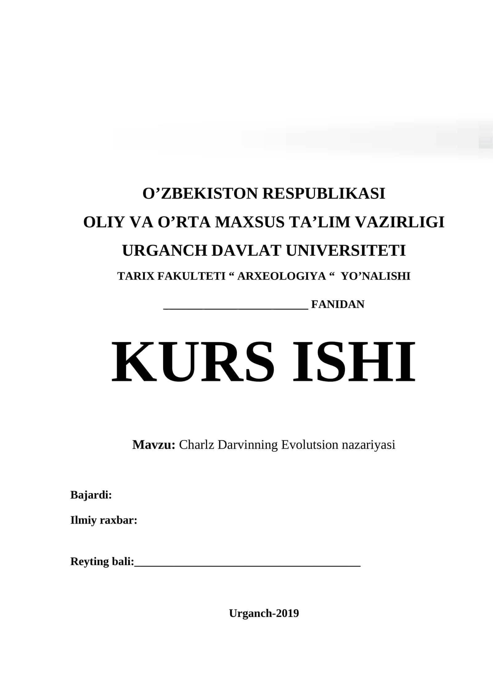 Charlz Darvinning Evolutsion nazariyasi