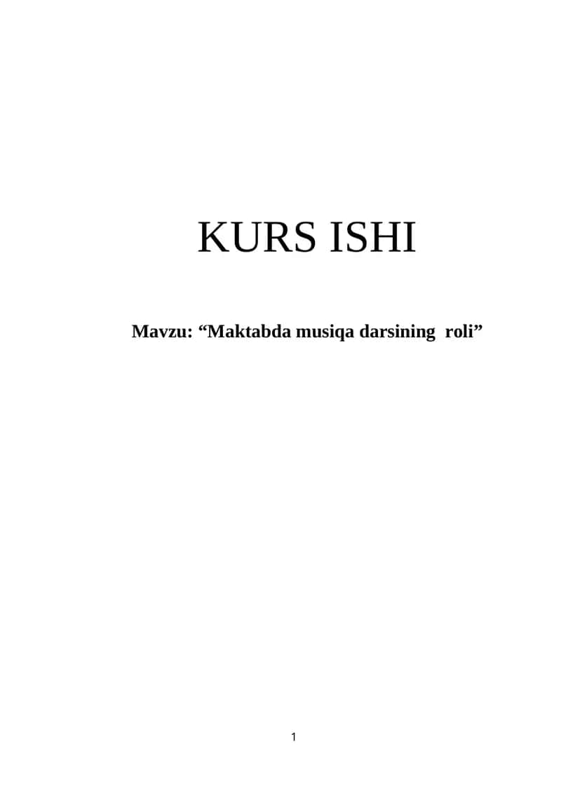 Maktabda musiqa darsining roli