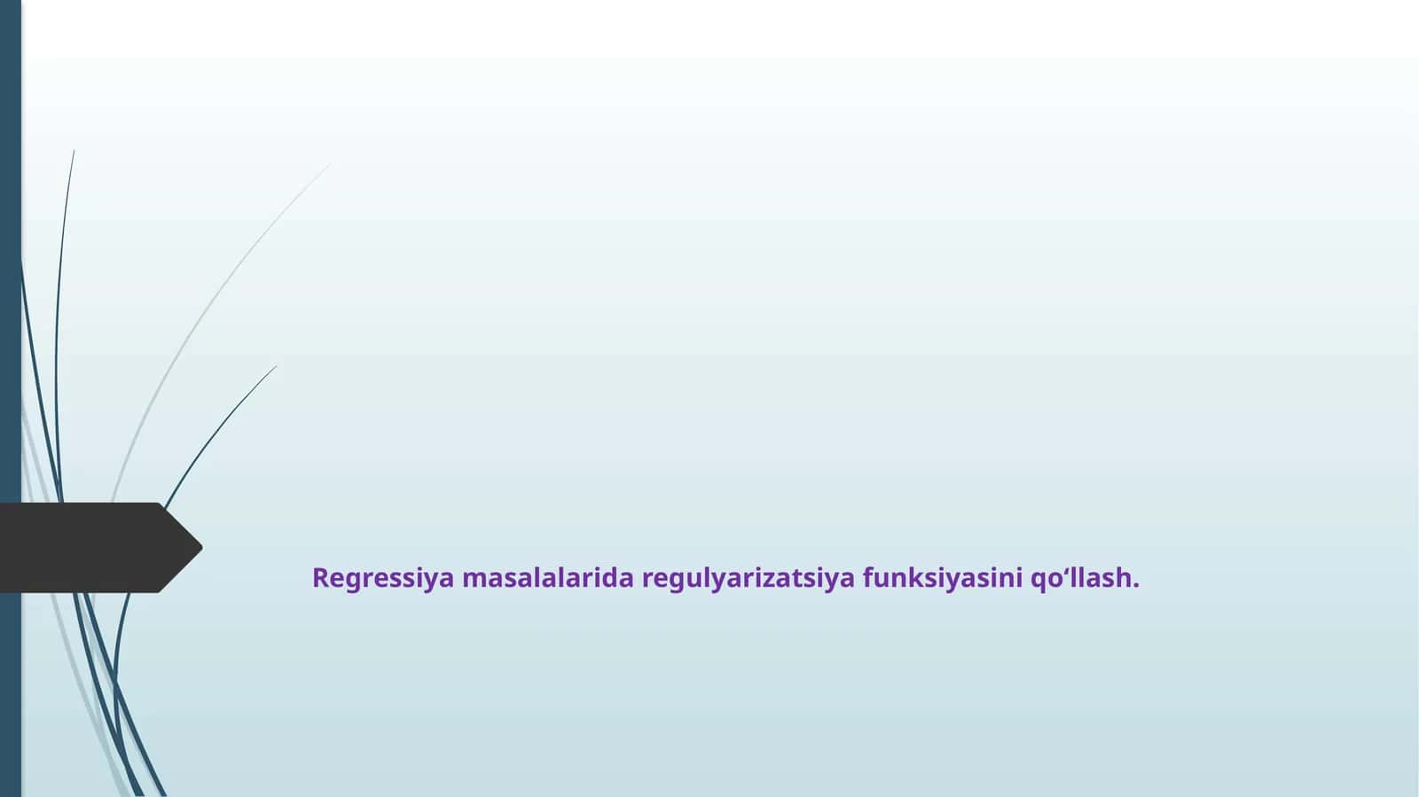 Regressiya masalalarida regulyarizatsiya funksiyasini qoʻllash