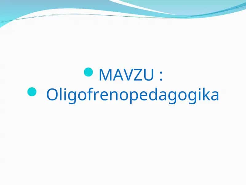 Oligofrenopedagogika