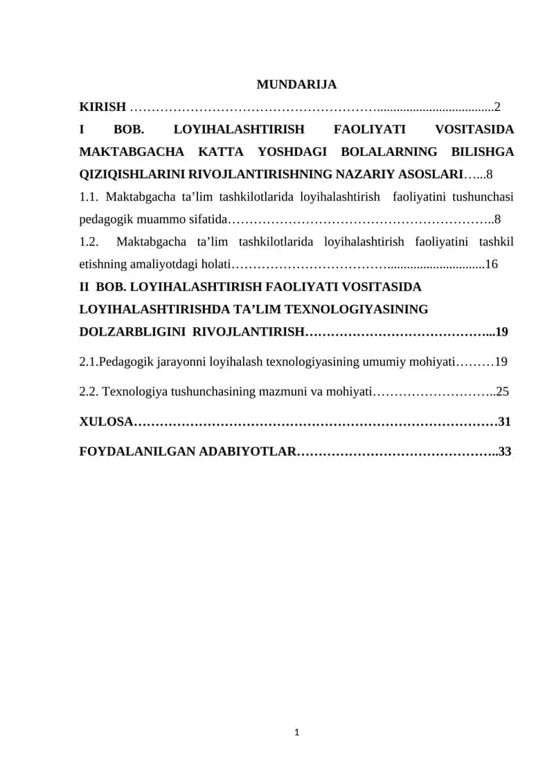 Maktabgacha Ta'lim Tizimini Yanada Takomillashtirish Kursi