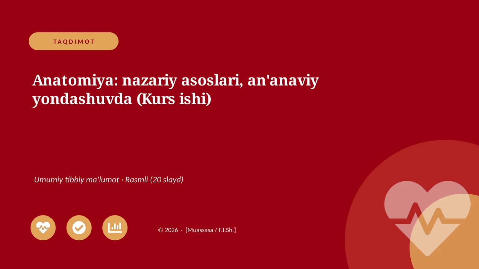 Anatomiya: nazariy asoslari, an'anaviy yondashuvda (Kurs ishi)
