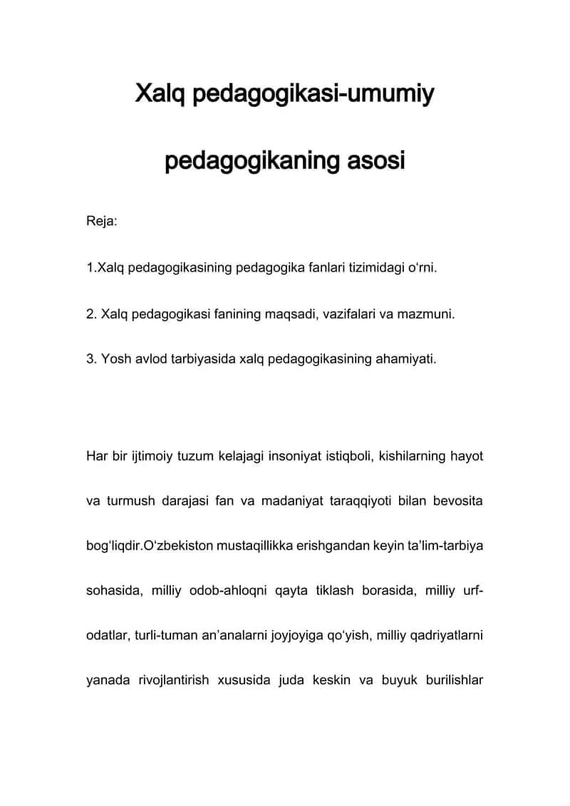 Xalq Pedagogikasi