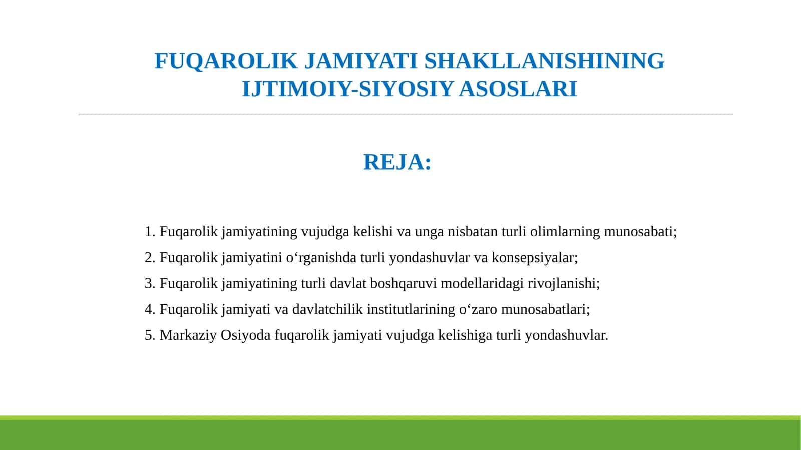 FUQAROLIK JAMIYATI SHAKLLANISHINING IJTIMOIY-SIYOSIY ASOSLARI