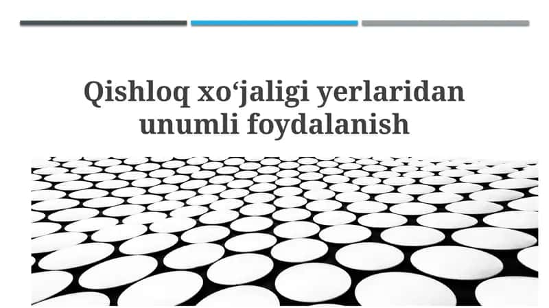 Qishloqxoʻjaligiyerlaridanunumlifoydalanish