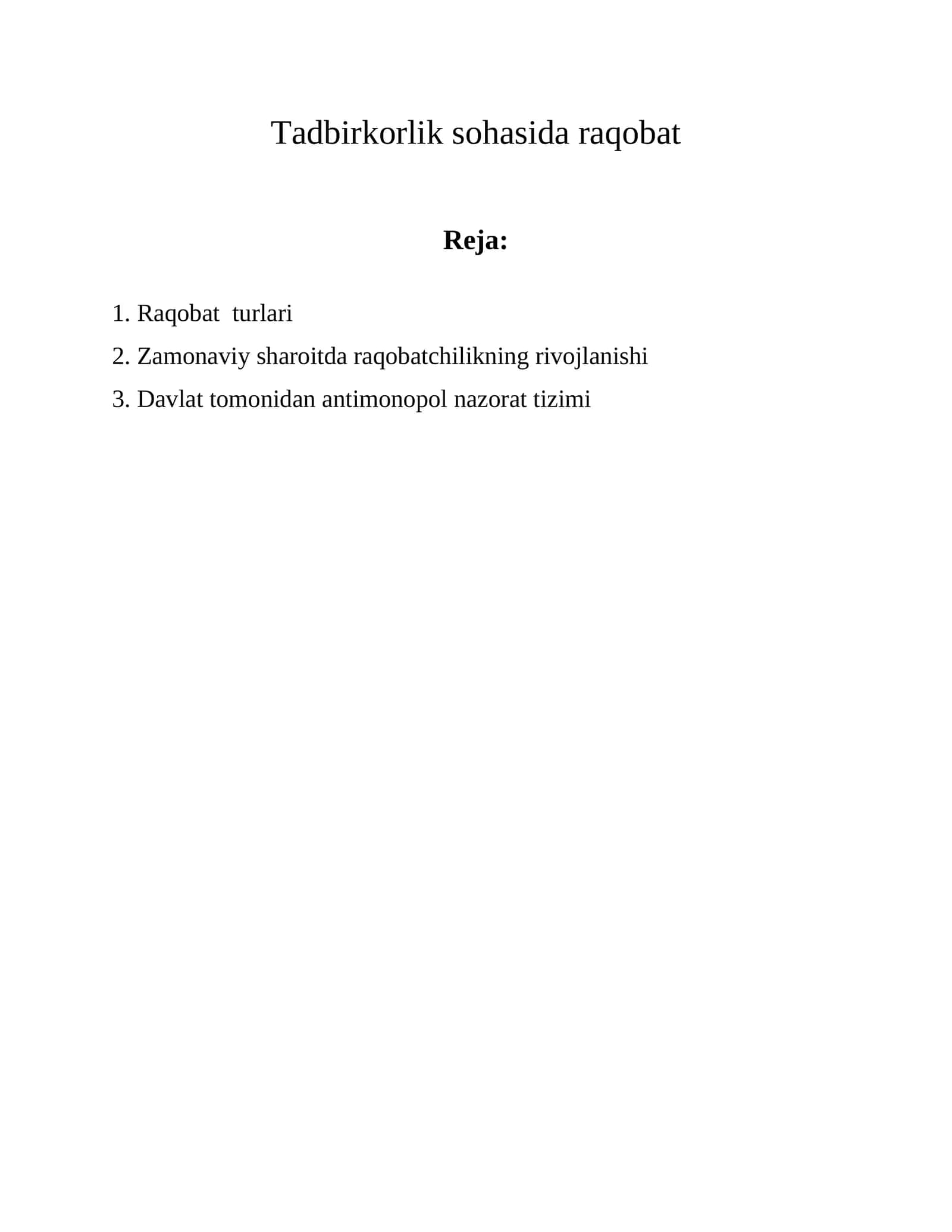 Raqobat turlari