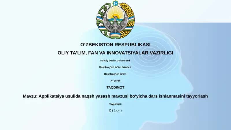 Applikatsiya usulida naqsh yasash