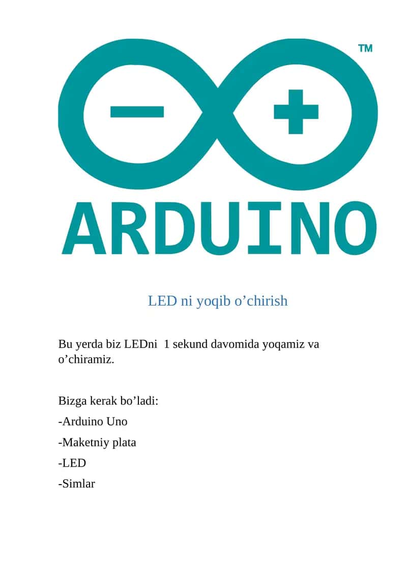 LED ni yoqib o’chirish