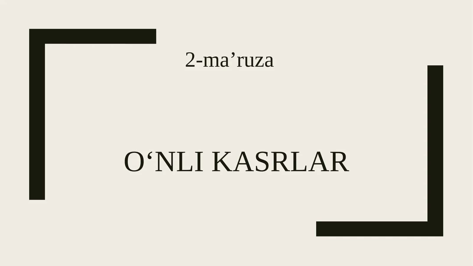 O‘nlikasrlar