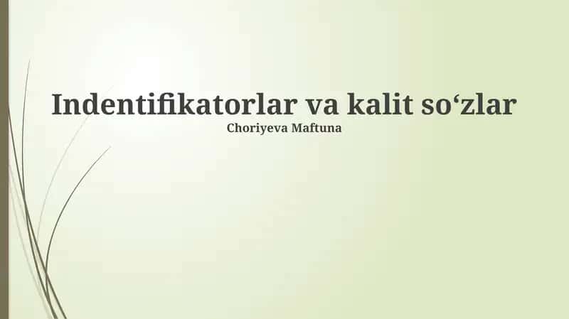Kalit so'zlar