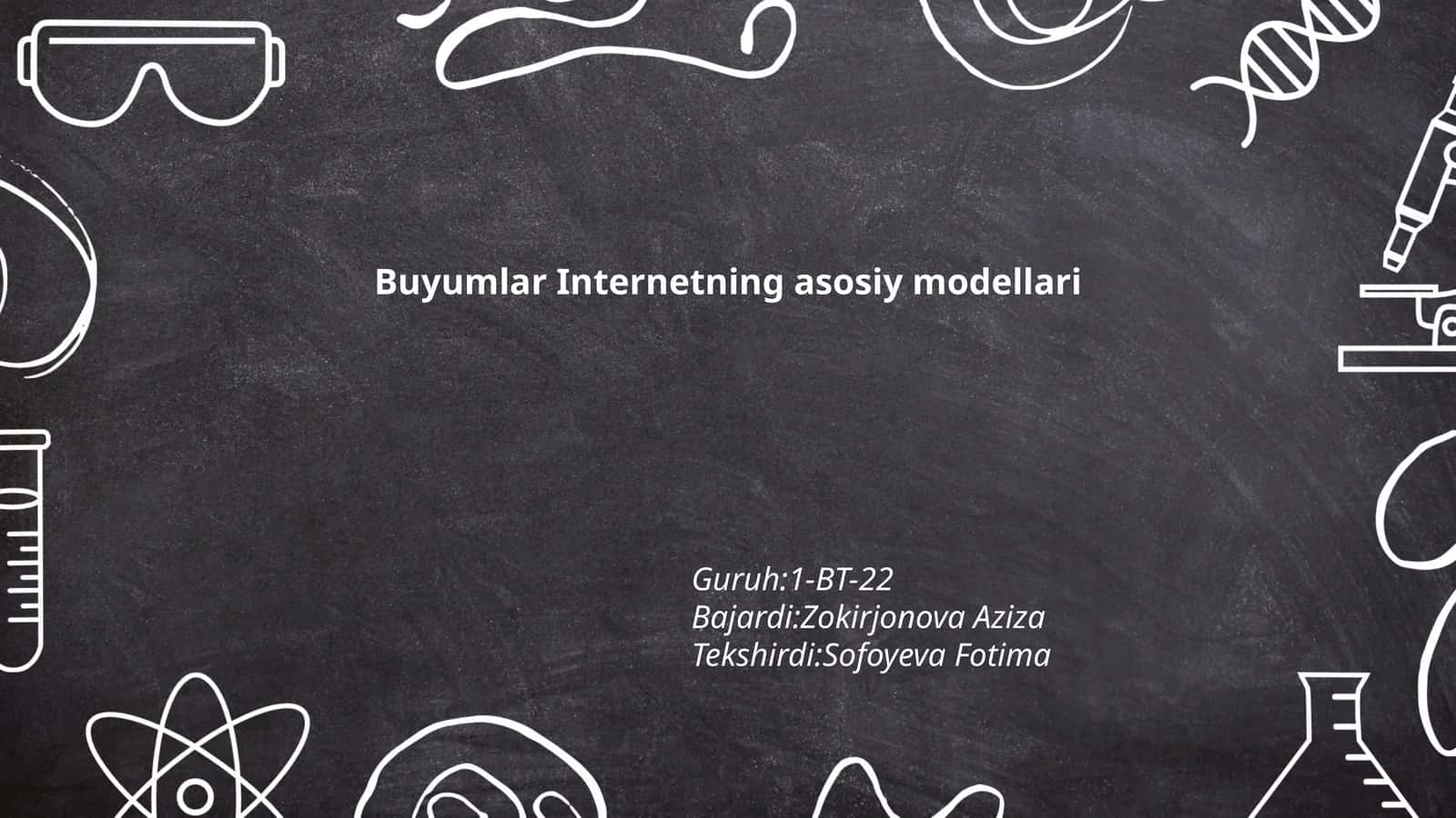 Buyumlar Internetning asosiy modellari