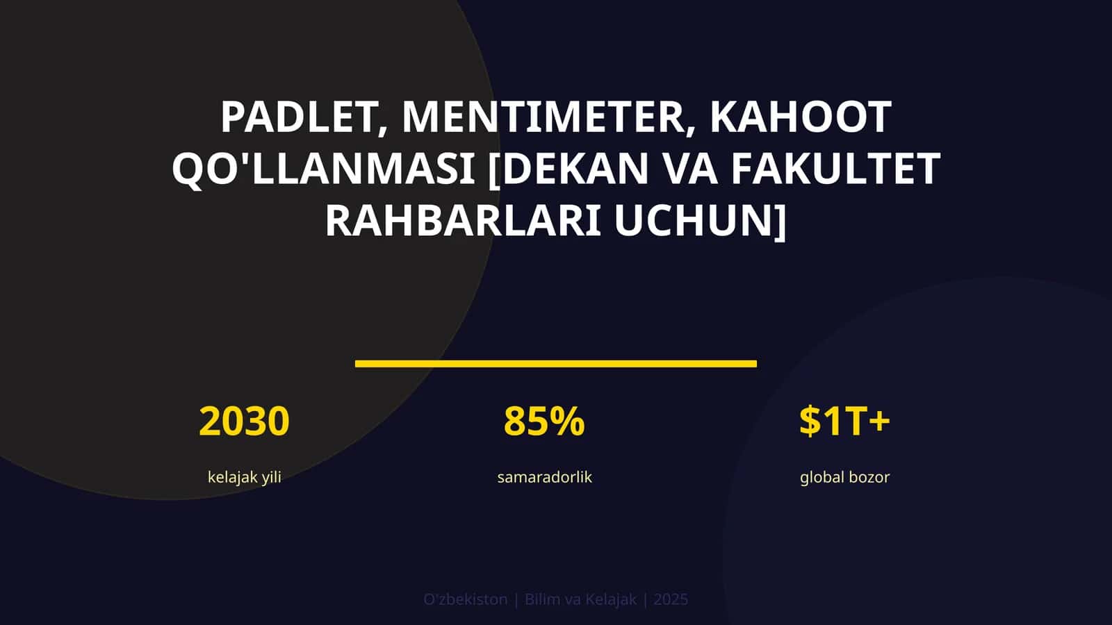 Padlet, Mentimeter, Kahoot qo'llanmasi [dekan va fakultet rahbarlari uchun]