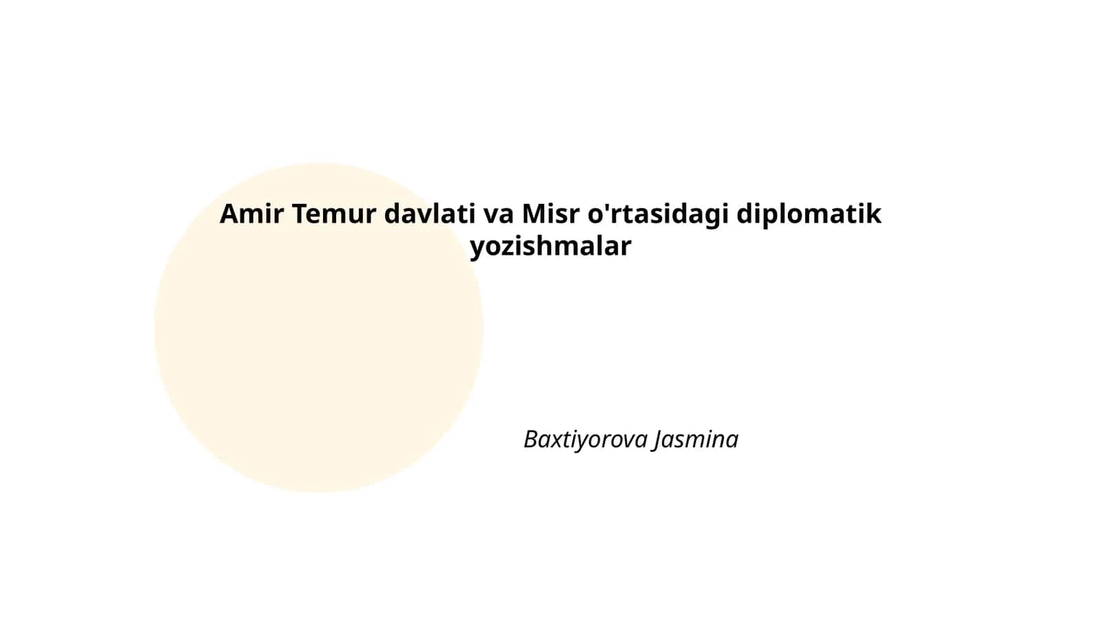 Amir Temur davlati va Misr o'rtasidagi diplomatik yozishmalar