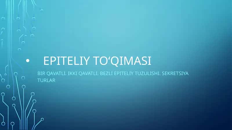 Epiteliy to‘qimasi